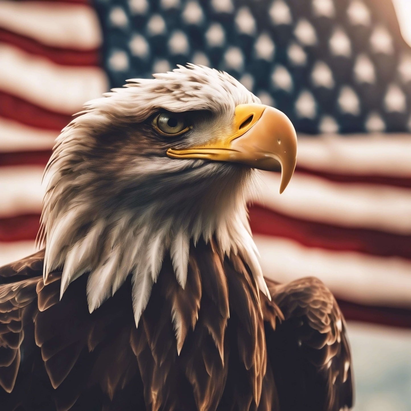 "Eagle and Flag" Stock Fine Art Prints - 2 Piece