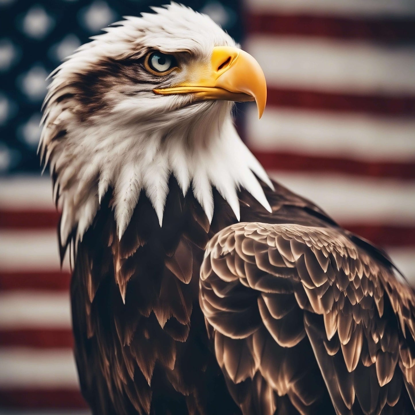 "Eagle and Flag" Stock Fine Art Prints - 2 Piece