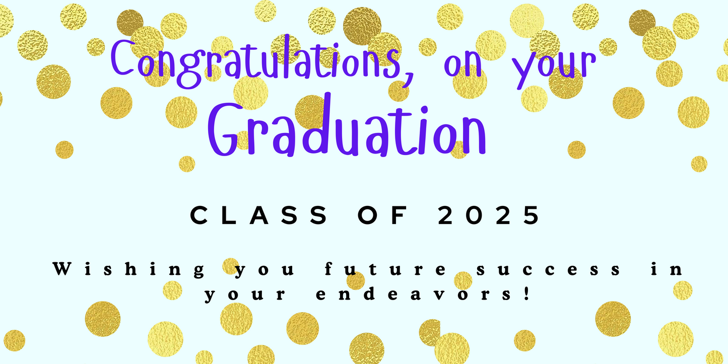 Colorful Back Ground with Gold Coin Graduation Banner Style #1