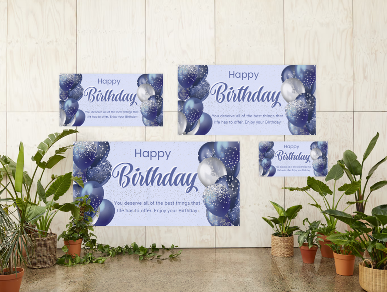 Stock Birthday Balloon Banners