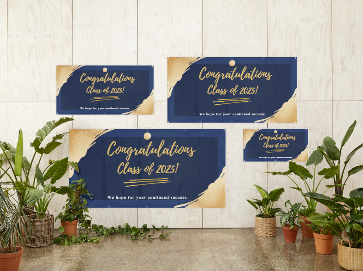 Gold Luster Graduation Banner Style #2