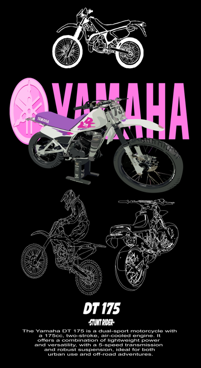 Motorcycle Themed Pack 2  - For Dark Colors (13 Prints)