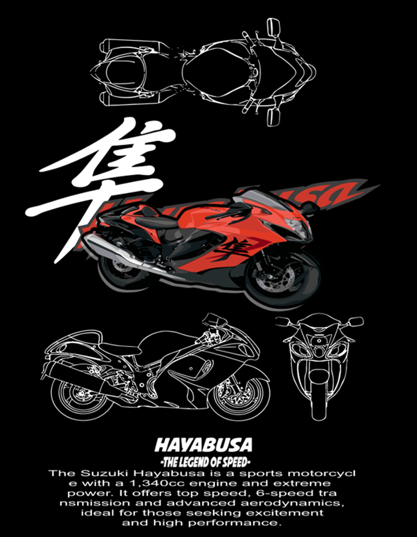 Motorcycle Themed Pack 2  - For Dark Colors (13 Prints)