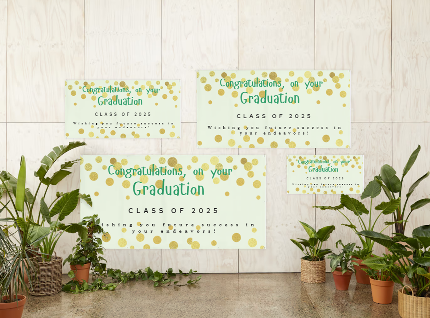 Colorful Back Ground with Gold Coin Graduation Banner Style #1