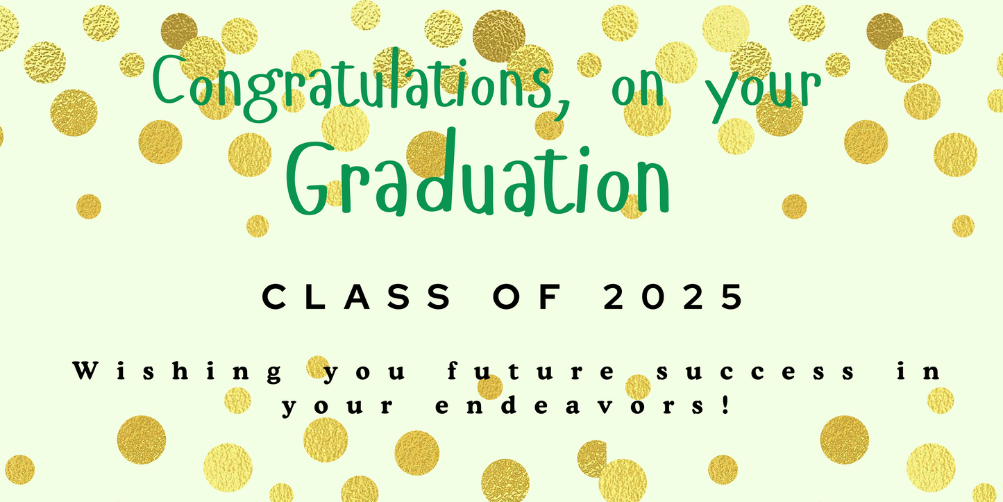 Colorful Back Ground with Gold Coin Graduation Banner Style #1