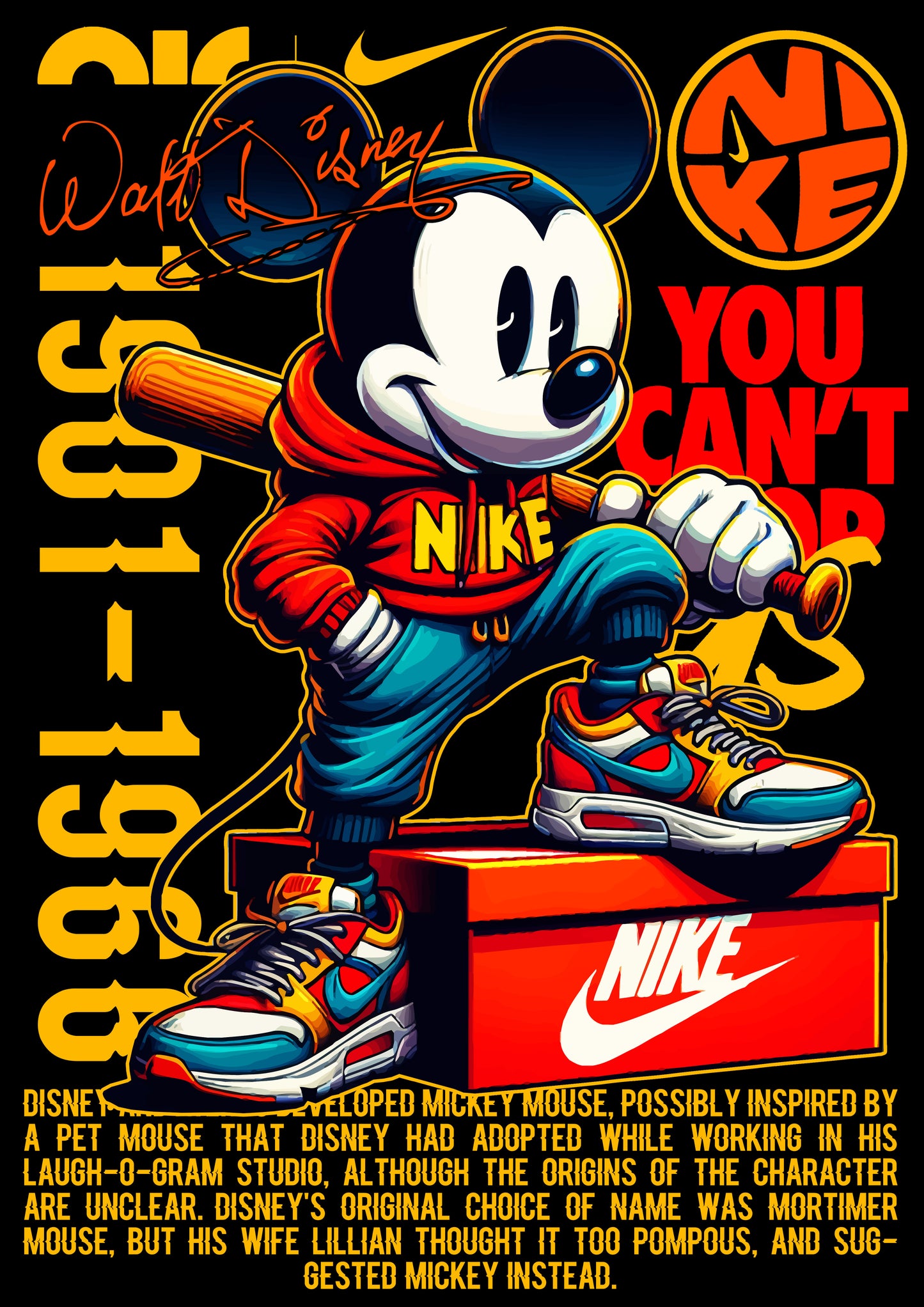 Mickey Streetwear Themed Pack - For Darks (10 Prints)