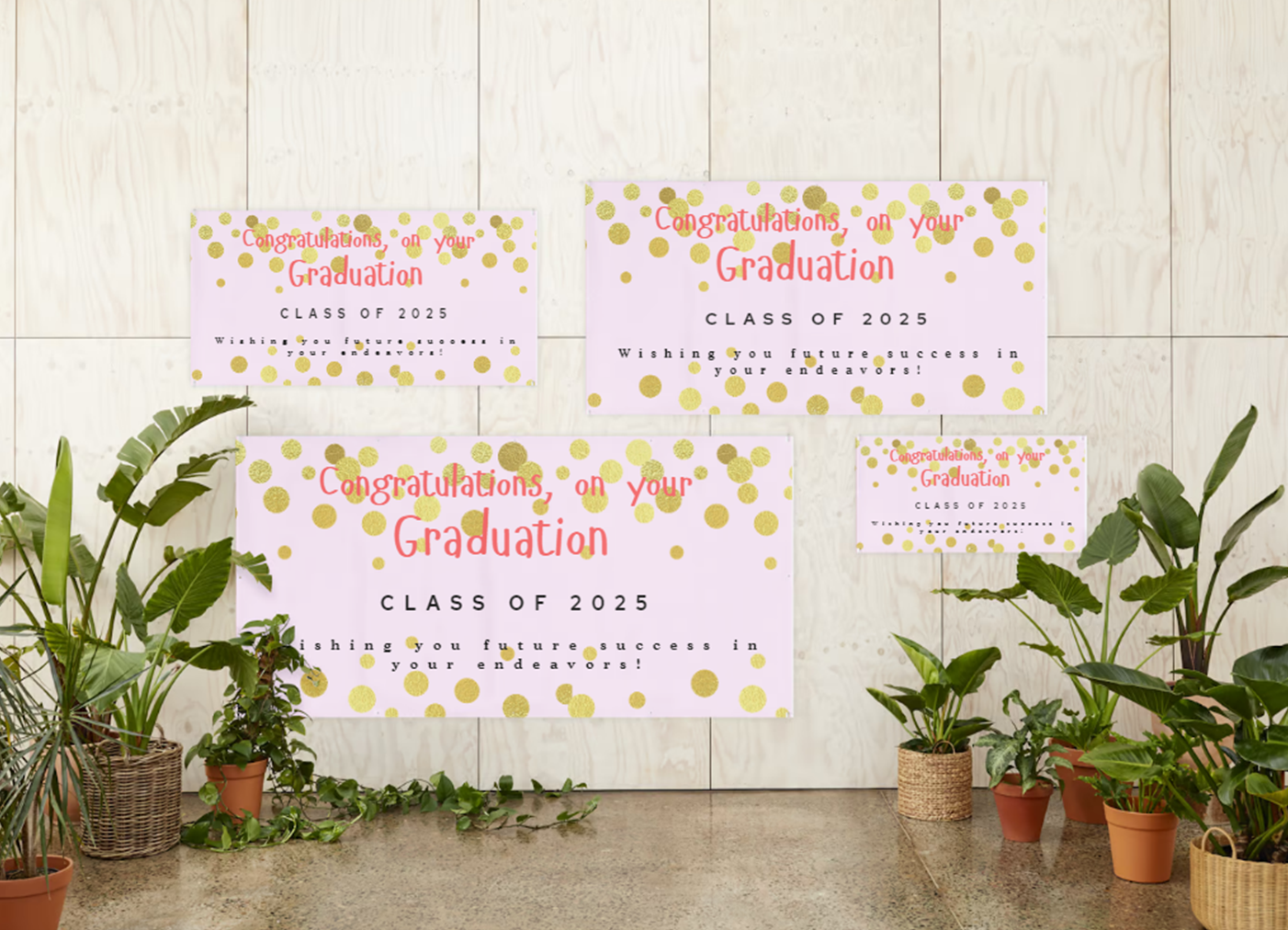 Colorful Back Ground with Gold Coin Graduation Banner Style #1