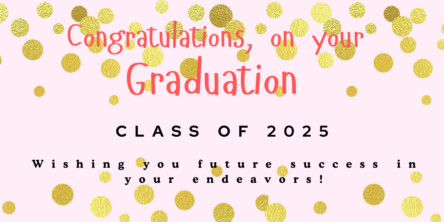 Colorful Back Ground with Gold Coin Graduation Banner Style #1