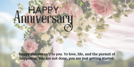Pink Flowered Arch Anniversary Banner