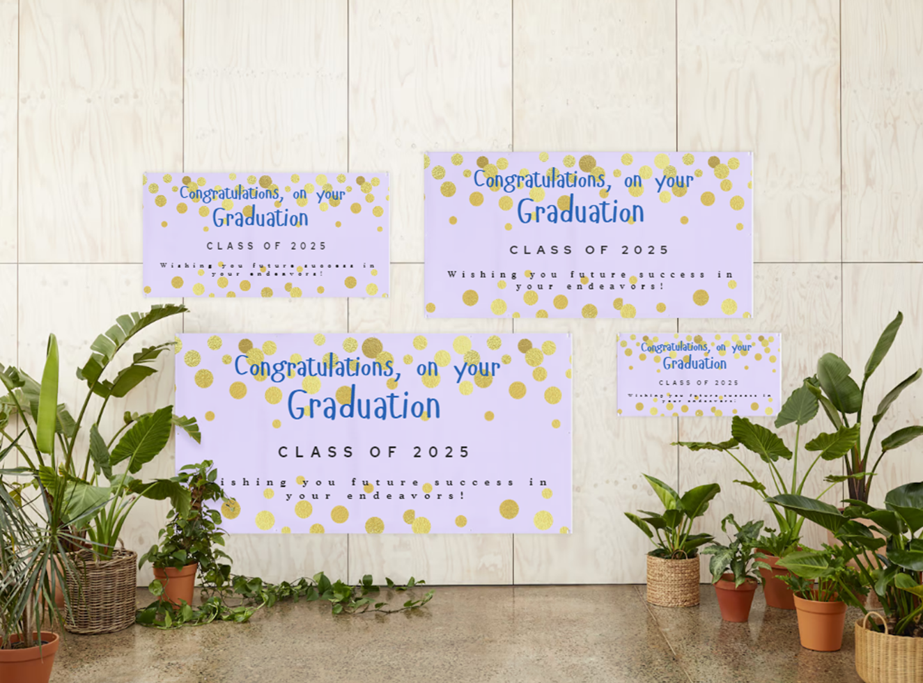 Colorful Back Ground with Gold Coin Graduation Banner Style #1