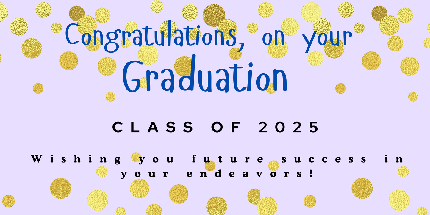 Colorful Back Ground with Gold Coin Graduation Banner Style #1